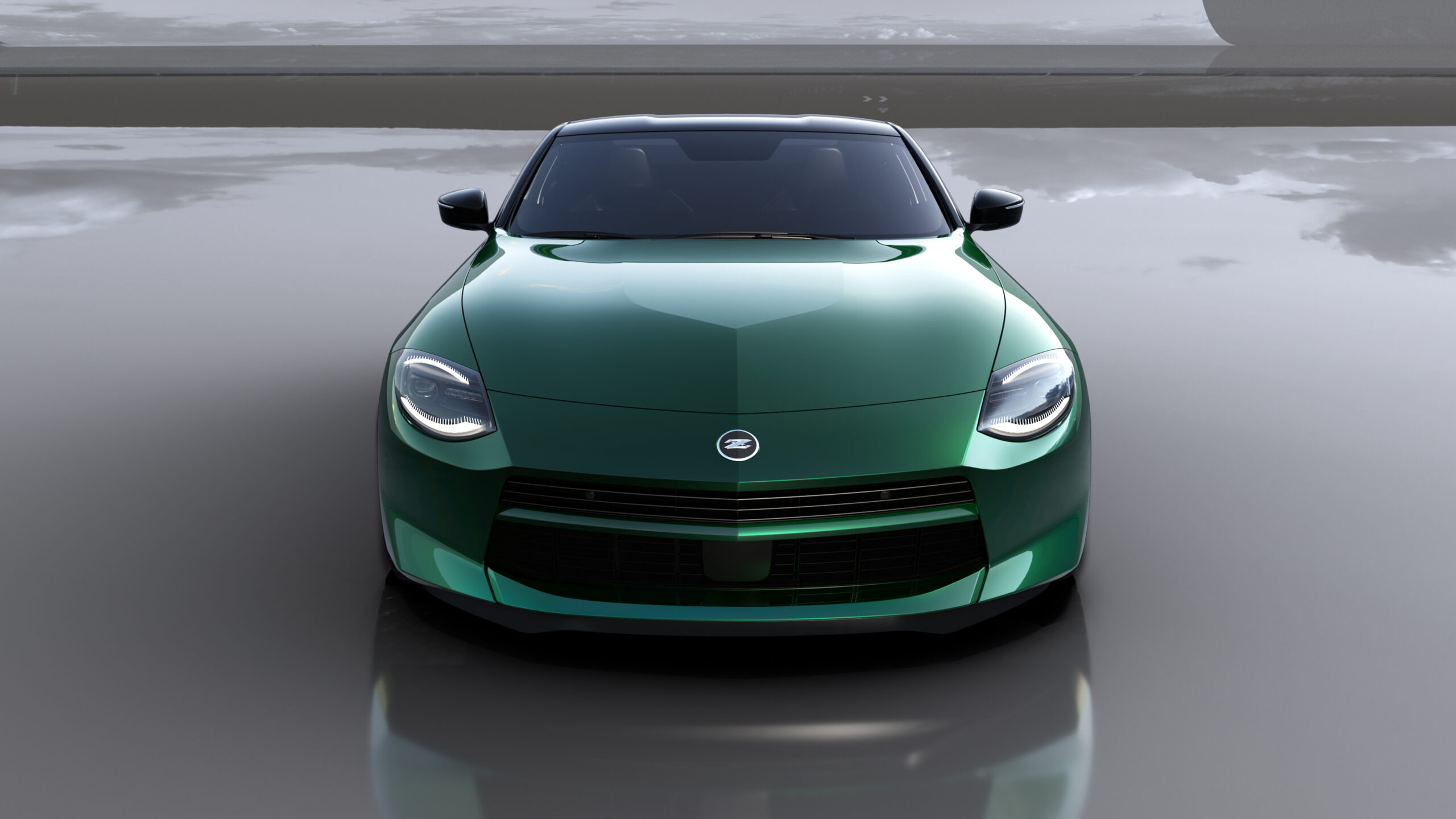 Nissan Z sports car g nose front view in Japan