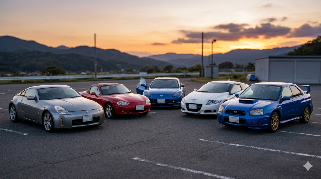 Used Sports Cars Under 1 Million Yen Japan used sports cars under 1 million yen japan featured image with fairlady z rx8 86 miata wrx