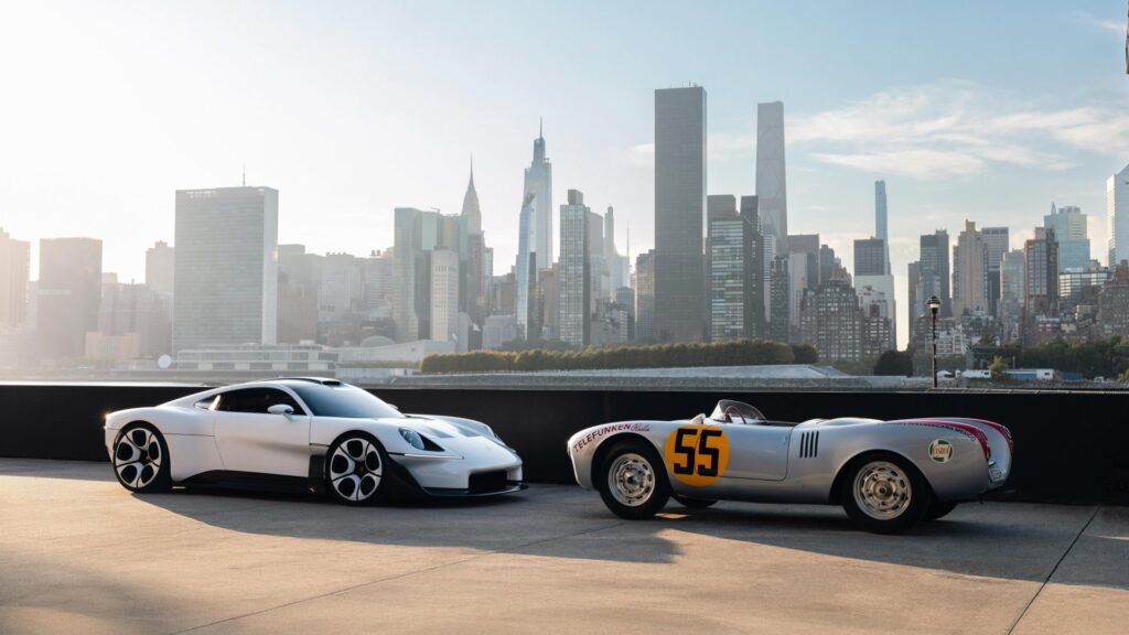 Porsche Mission S vision model showcasing futuristic mid-engine supercar design